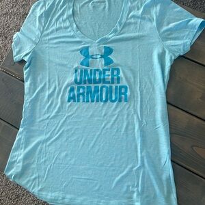 NWOT Under Armour Sky Blue Tee with Logo